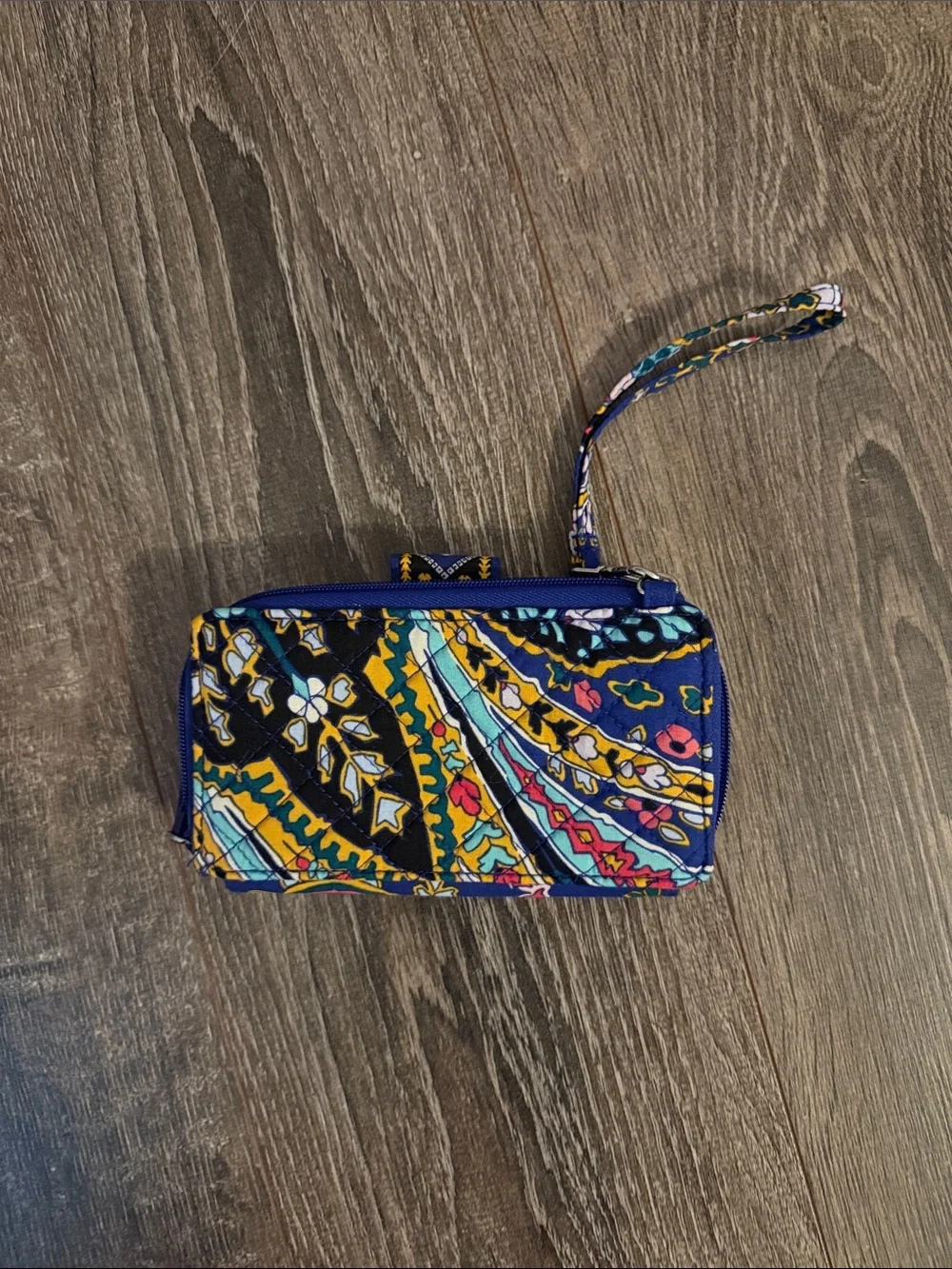 Vera Bradley Blue Multi Patterned Wristlet Clutch